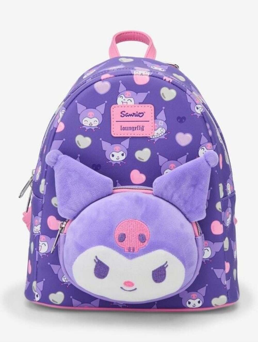 NWT Loungefly x Sanrio Kuromi Backpack- Purple AOP & Plush 3D Figural Design